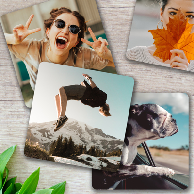 Set of 4 photo coasters Personalized photo gifts